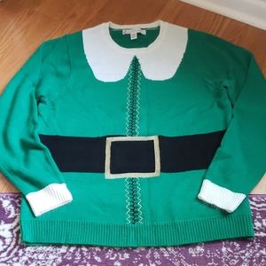 Ugly Christmas Sweater, Elf Sweater Size L